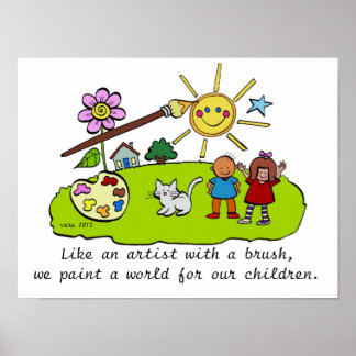 Póster Como un artista con pincel