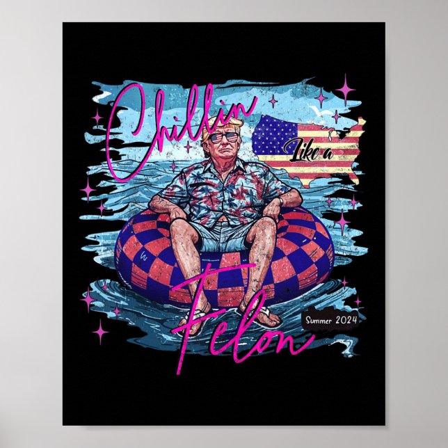 Póster Como un delincuente retro rosa verano divertido Tr (Frente)