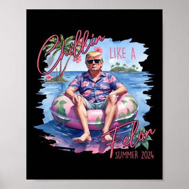 Póster Como Un Divertido Trump Felon Para El Presidente V (Frente)