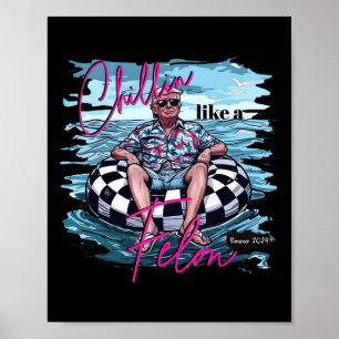 Póster Como un Felon Gracioso Trump Verano 2024 5