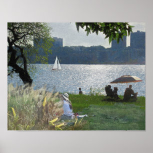 Póster COMO UN SEURAT PINTING Riverside Park NYC
