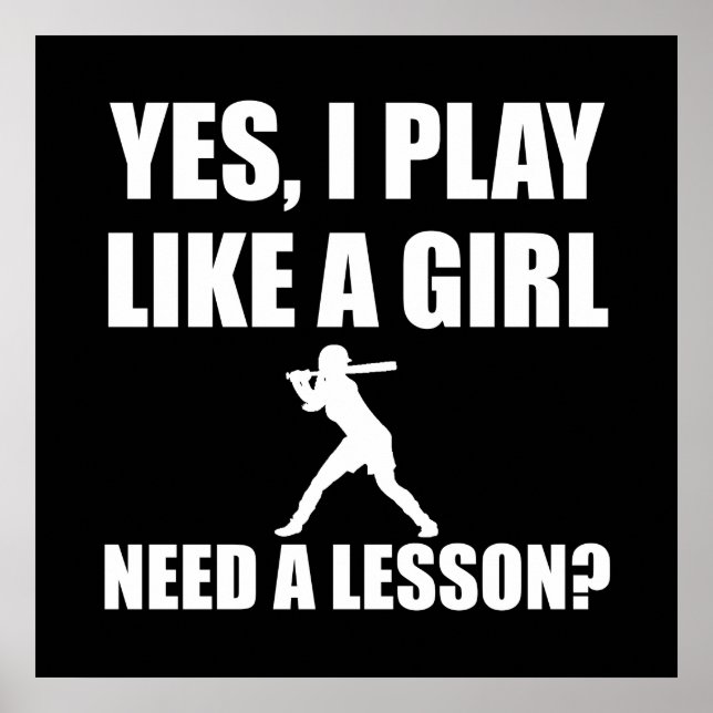 Póster Como un softball Chica (Frente)