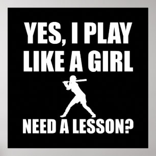 Póster Como un softball del chica