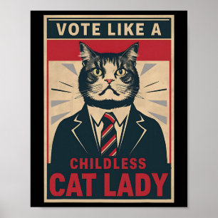 Póster Como una gata sin hijos Dama Graciosa Votando Kama