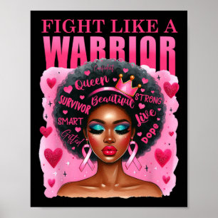 Póster Como una guerrera que toma conciencia del cáncer d