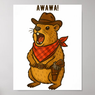 Póster Cómo va vaquero Rock Hyrax Awawa Occidental Divert