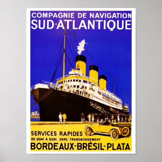 Póster Compagnie De Navigation Sud Atlantique (Frente)