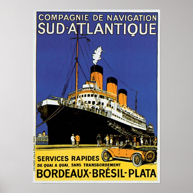 Póster Compagnie de Navigation Sud-Atlantique (Frente)