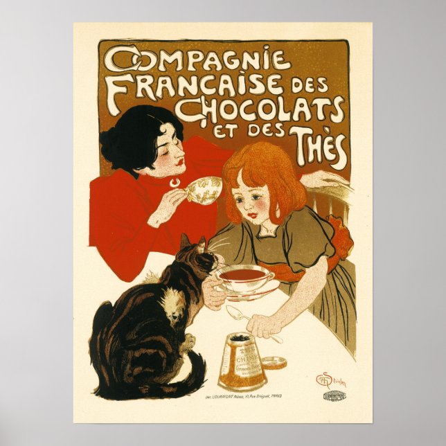 Póster COMPAGNIE FRANCAISE Des Chocolate Drink Steinlen (Frente)