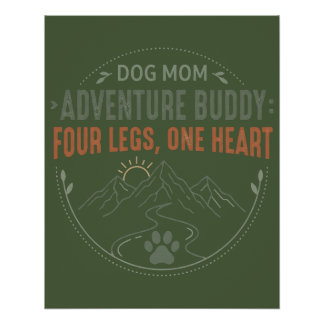 Póster Compañera de aventuras de mamá de perro, cuatro pa