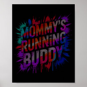Póster Compañera de carrera divertida mamá medio maratón 
