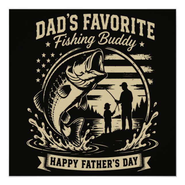 Póster Compañero de pesca del papá (Anverso)