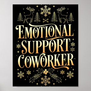 Póster Compañero de trabajo retro feo de Navidad cita
