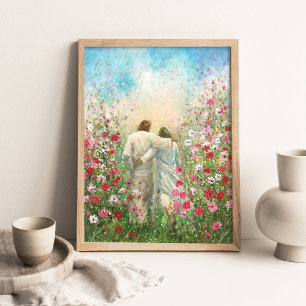 Póster Compañero Divino, Camina con Cristo, Toma la Mano