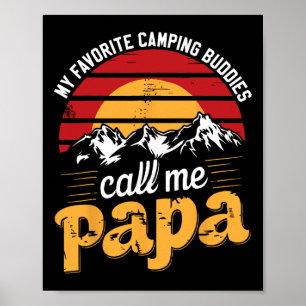 Póster Compañeros de acampada llaman Papá Humor Papá Abue