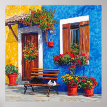 Compañeros de banco - Poster de gatos inspirado en