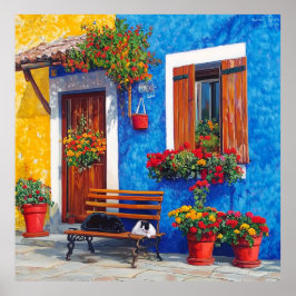 Póster Compañeros de banco - Poster de gatos inspirado en