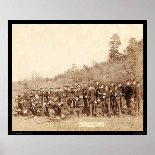 Póster Compañía C 3ª infantería estadounidense con armas  (Frente)