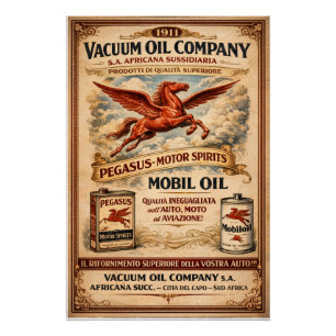 Póster compañía de aceite móvil