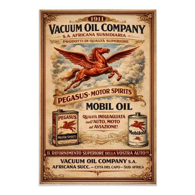 Póster compañía de aceite móvil (Anverso)