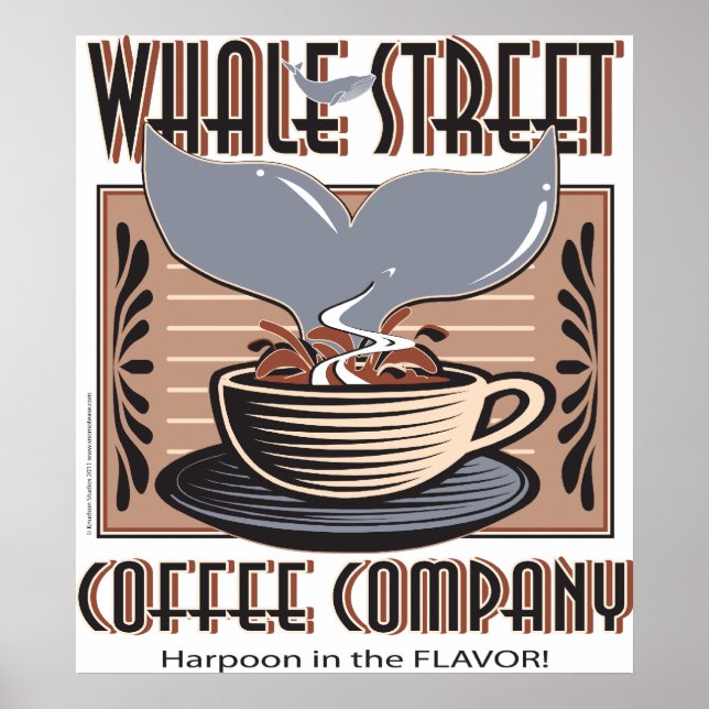 Póster Compañía de café Hawaii Whale Street (Frente)