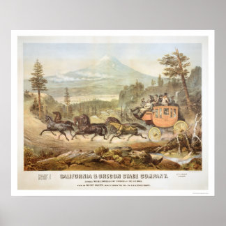 Póster Compañía de escenario de California y Oregon