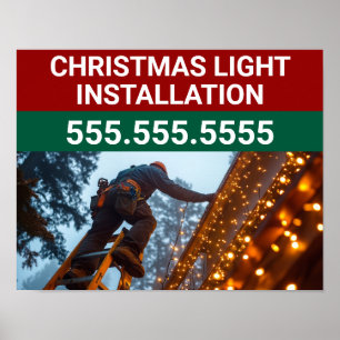 Póster Compañía de instalación de luz para Navidades pers