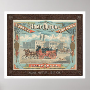 Póster Compañía de seguros mutuos casera de California