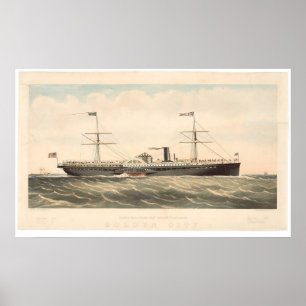 Póster Compañía de Vapores Pacific Mail Golden City (0640
