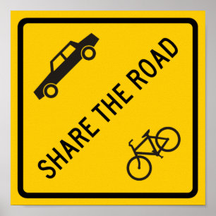 Póster Comparta el Rótulo de la carretera del camino