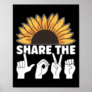 Póster Comparte El Amor Asl Conciencia De Lenguaje De Señ