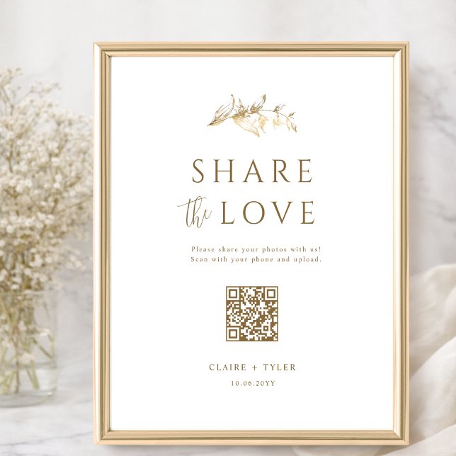 Póster Comparte el Amor, Elegante Letrero de Código QR de (Subido por el creador)
