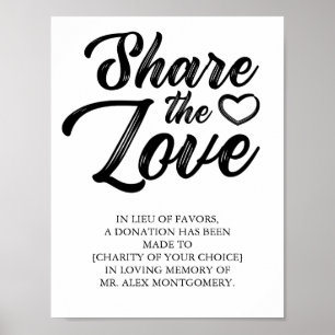 Póster Comparte el amor - Libertad de Boda de favores
