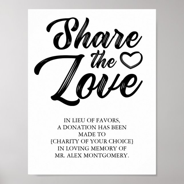 Póster Comparte el amor - Libertad de Boda de favores (Frente)