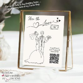 Póster Comparte el Rótulo de fotos del Boda de código QR 