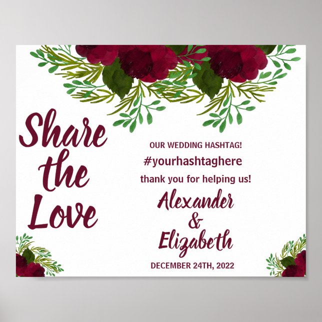 Póster Comparte el signo de amor de RedFlower, Boda de me (Frente)