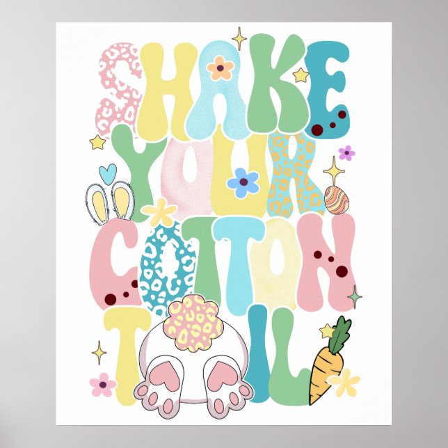 Póster Comparte tu cola de algodón, retro, vintage (Frente)