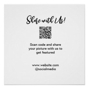 Póster Comparte tu imagen escanea código QR añade sitio w