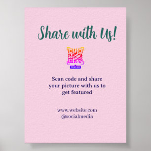 Póster Comparte tu imagen escanea código QR añade sitio w