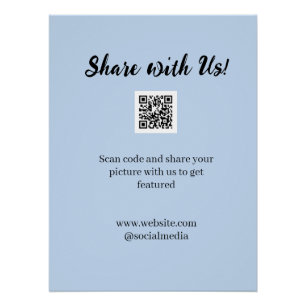 Póster Comparte tu imagen escanea código QR añade sitio w