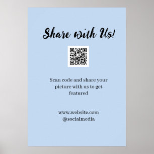Póster Comparte tu imagen escanea código QR añade sitio w