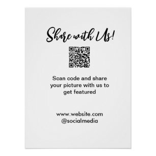 Póster Comparte tu imagen escanea código QR añade sitio w