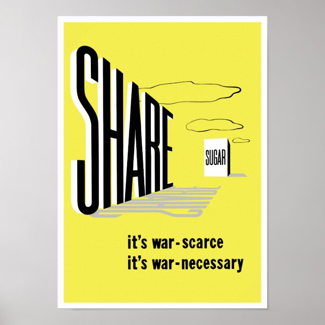 Póster Compartir azúcar - Segunda Guerra Mundial (Frente)