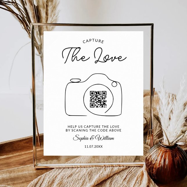 Póster Compartir el amor código QR escaneable foto boda (Subido por el creador)