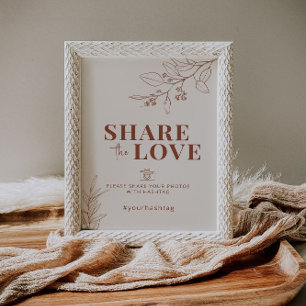 Póster Compartir el Rótulo Boda Amor