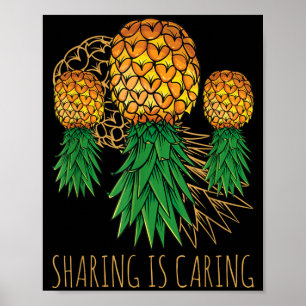 Póster Compartir Es Cuidar Piña Hawaii Fruta Verano