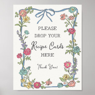 Póster Compartir Receta de Pastel Floral para Fiesta de J