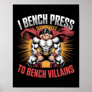 Póster Comparto Prensa Con Bench Villains Hero Gym Mem