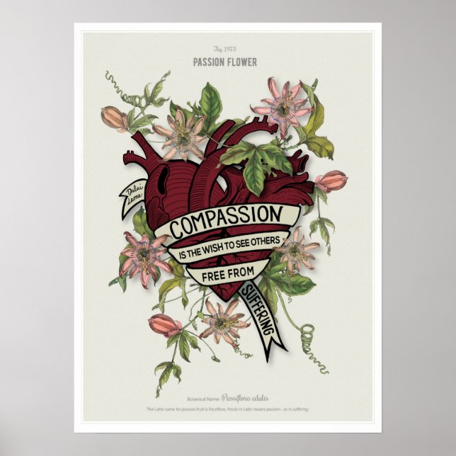 Póster Compasión - Cita del Dalai Lama (Frente)