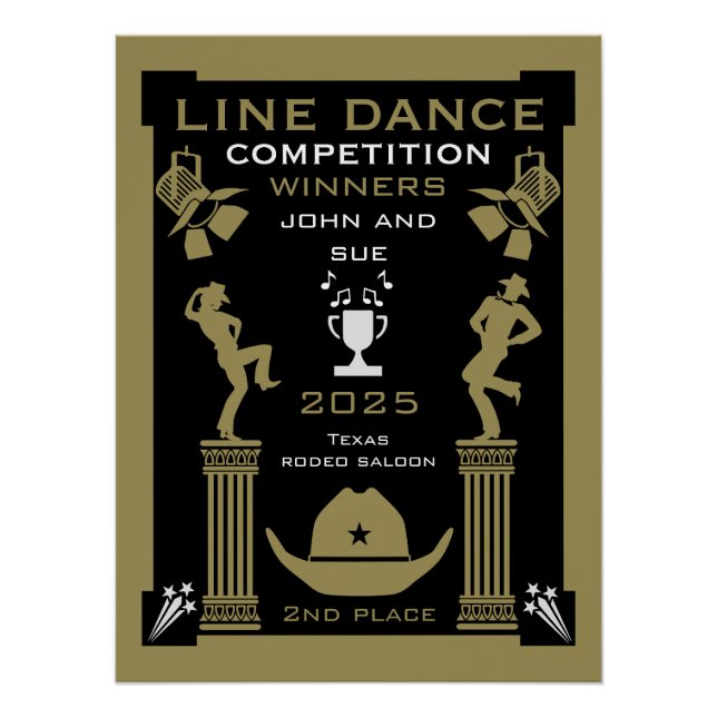 Póster Competencia Americana de Baile de Línea (Anverso)